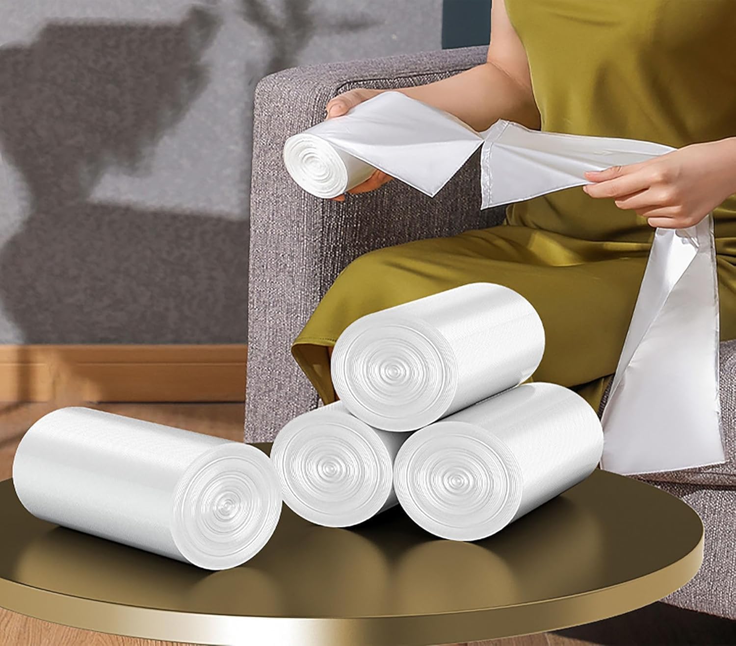 Trash Bags 10 Gallon Compostable Biodegradable Heavy Duty Leakproof Clear Garbage Bags 90 Count per Roll - Image 9