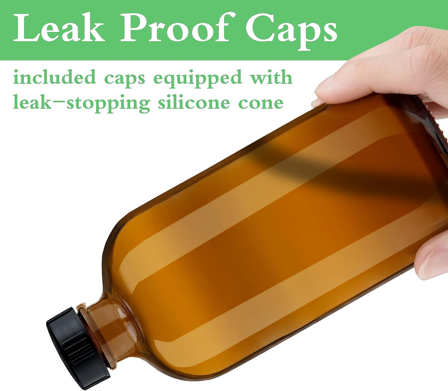 Glass Soap Dispenser 16 Oz - Empty Bottles Set with Black Pumps & Lids & Lables - Image 7