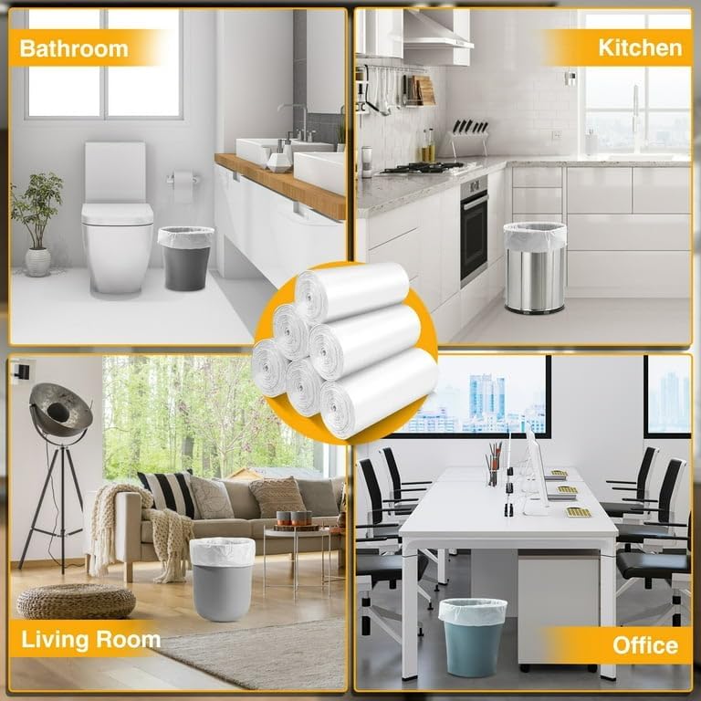 Trash Bags 10 Gallon Compostable Biodegradable Heavy Duty Leakproof Clear Garbage Bags 90 Count per Roll - Image 3