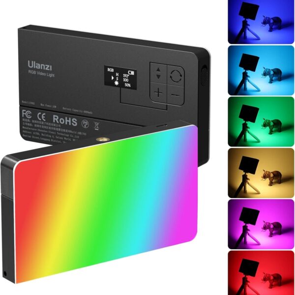 RGB Video Light, Portable RGB Camera Light with 4000mAh Battery