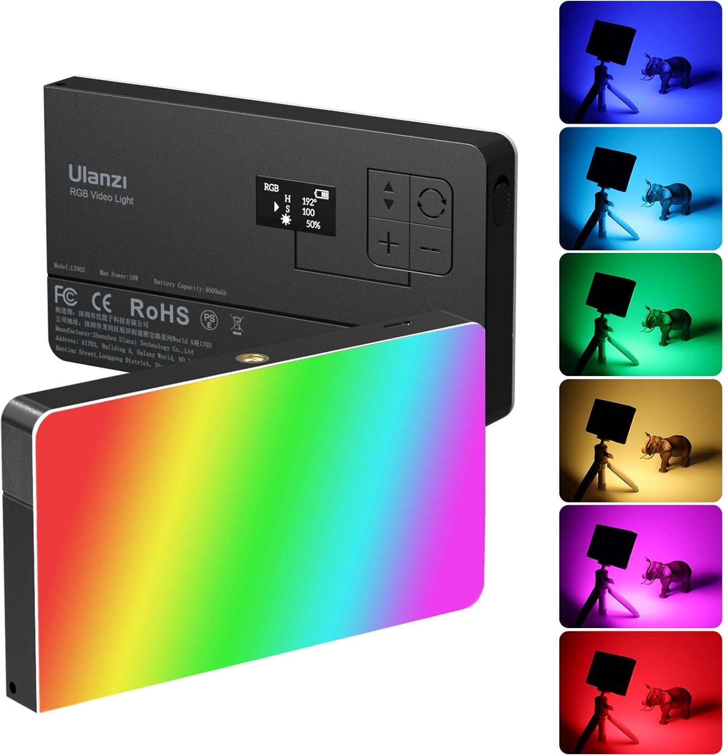 RGB Video Light, Portable RGB Camera Light with 4000mAh Battery